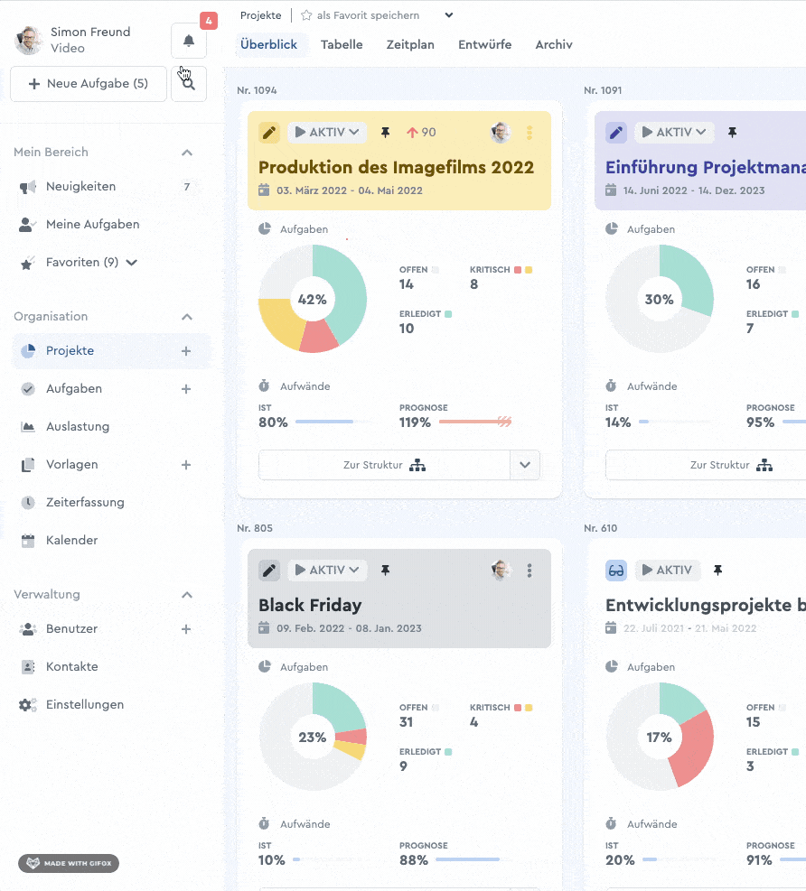 Cloud in factro wird ausgewählt
