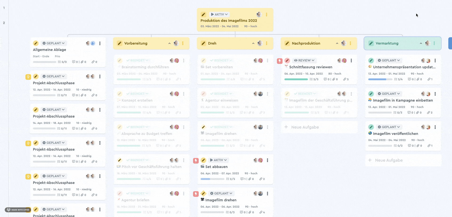 per Drag&Drop Projekt gestalten