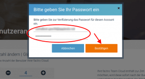 Verifizierung eines factro Lizenz-Upgrades