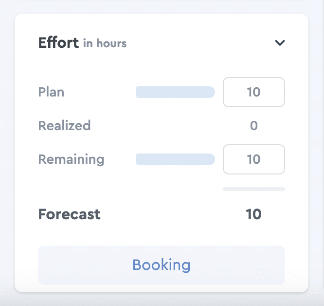 The effort in a task in factro