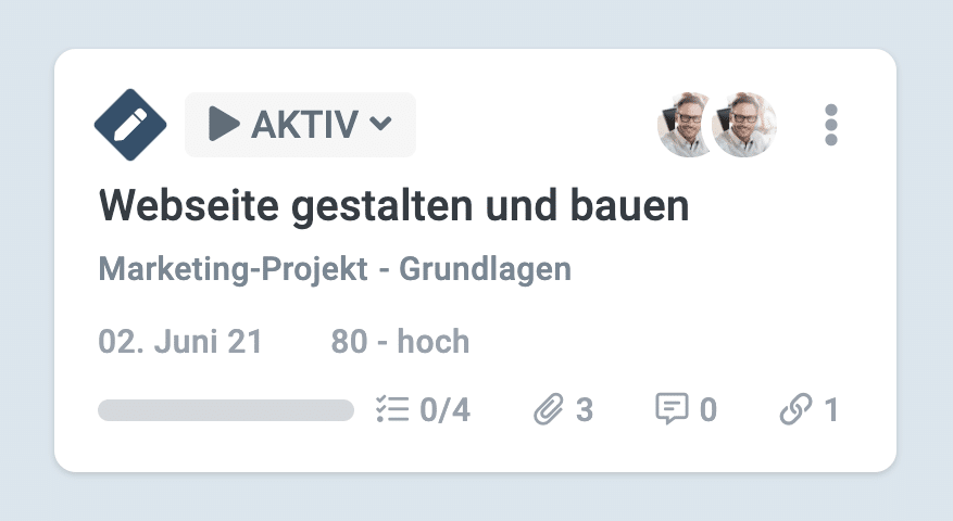Ein Screenshot einer factro Aufgaben, die ein Meilenstein ist