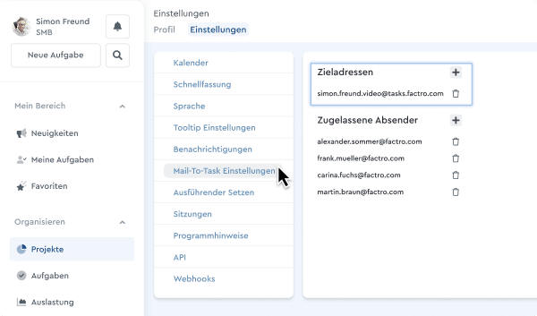 Die praktische Mail to Task Funktion