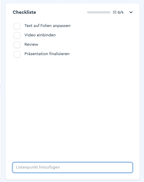 Checkliste einer factro Aufgabe