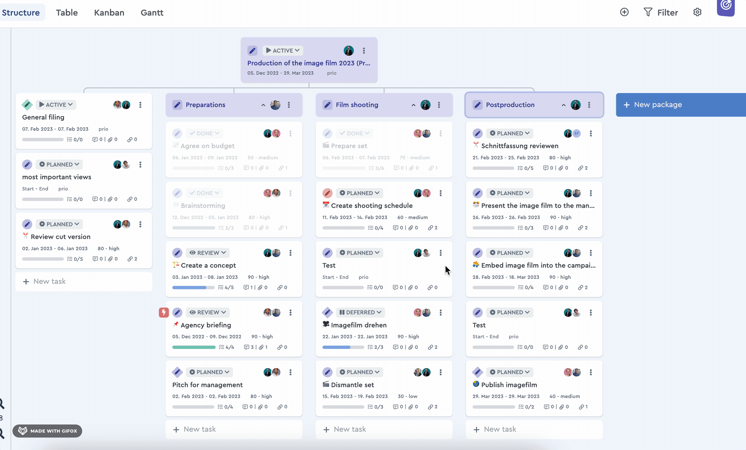 Tasks can be deleted with one click