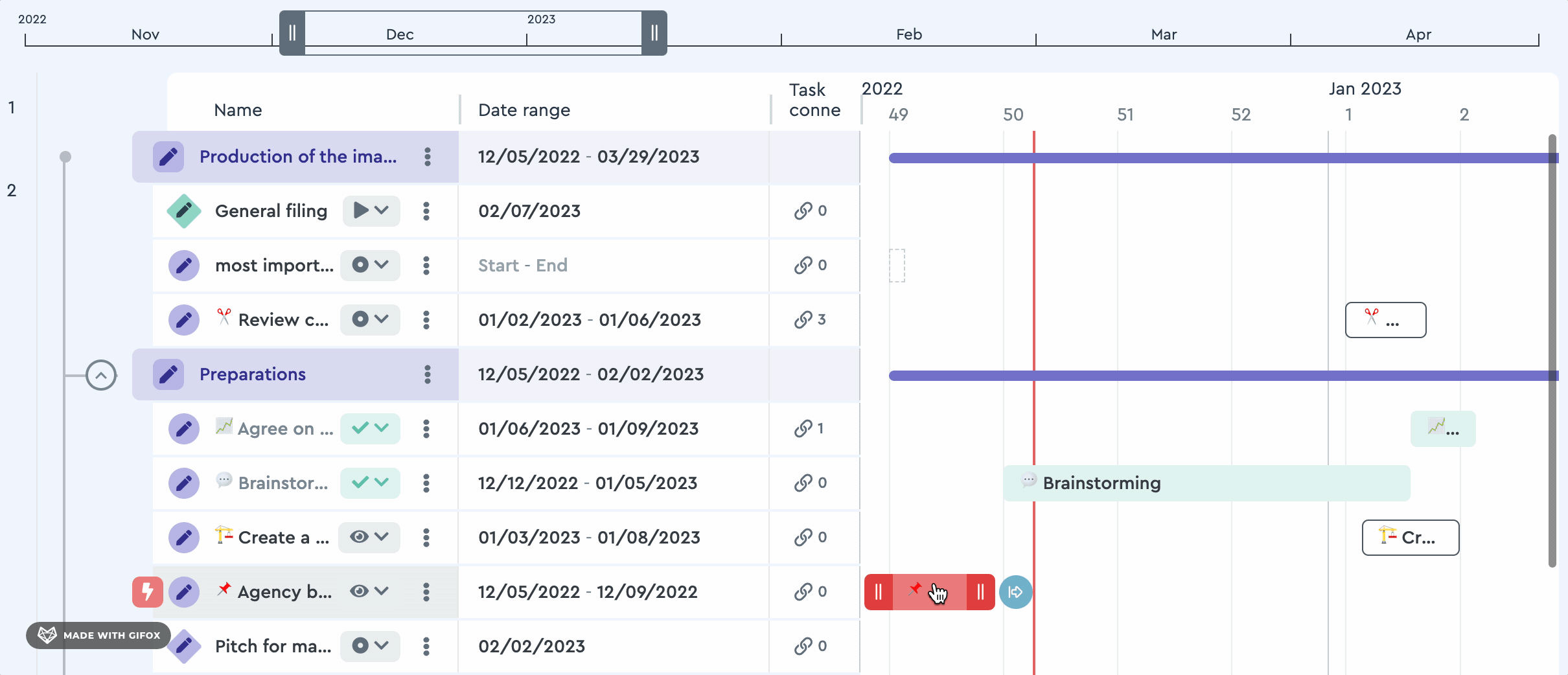 This is how you set dependencies
