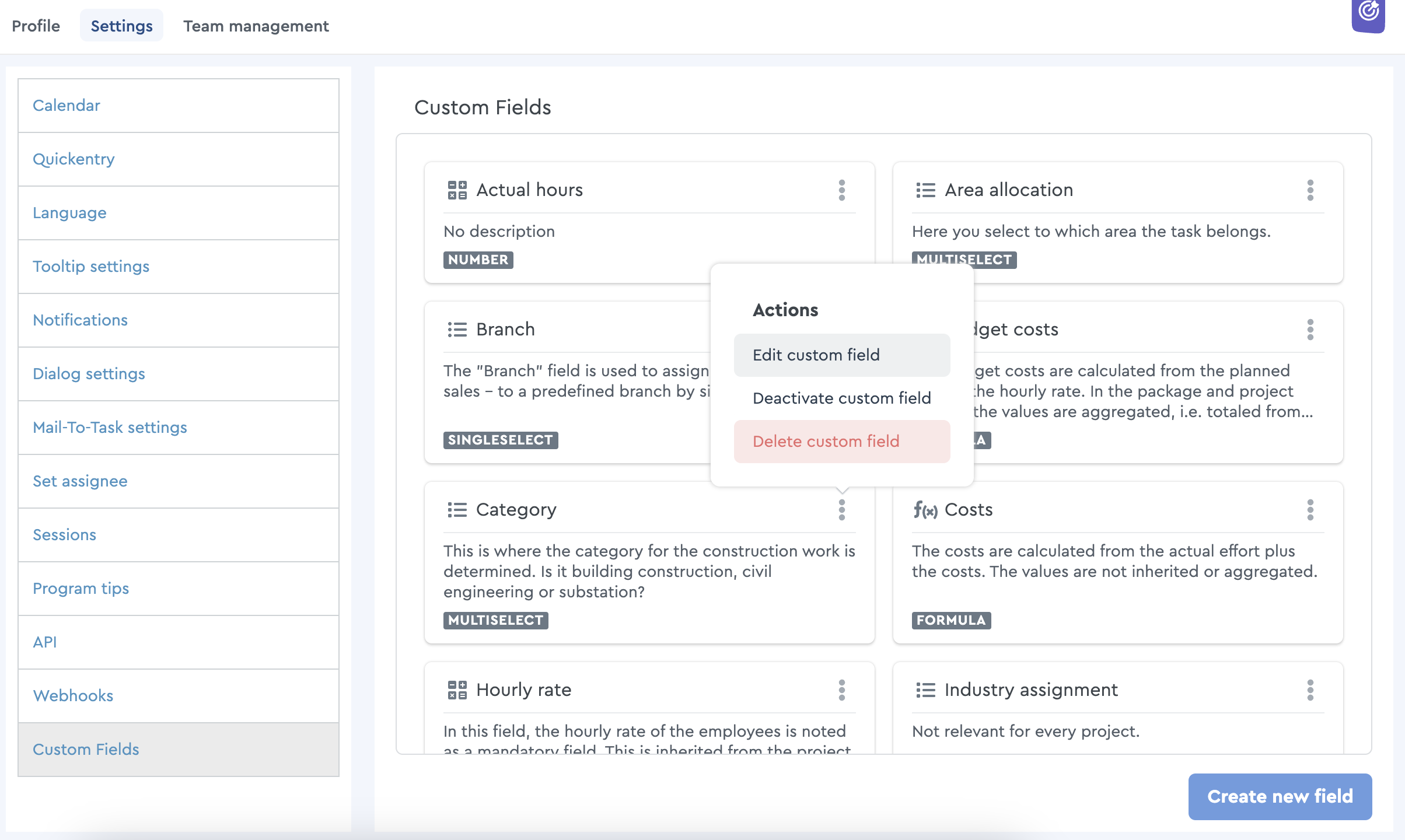 How to edit a custom field
