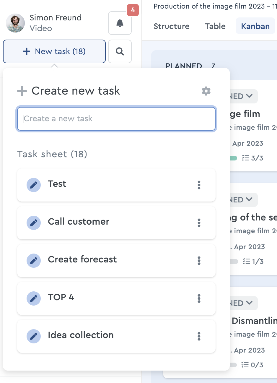 factro task sheet