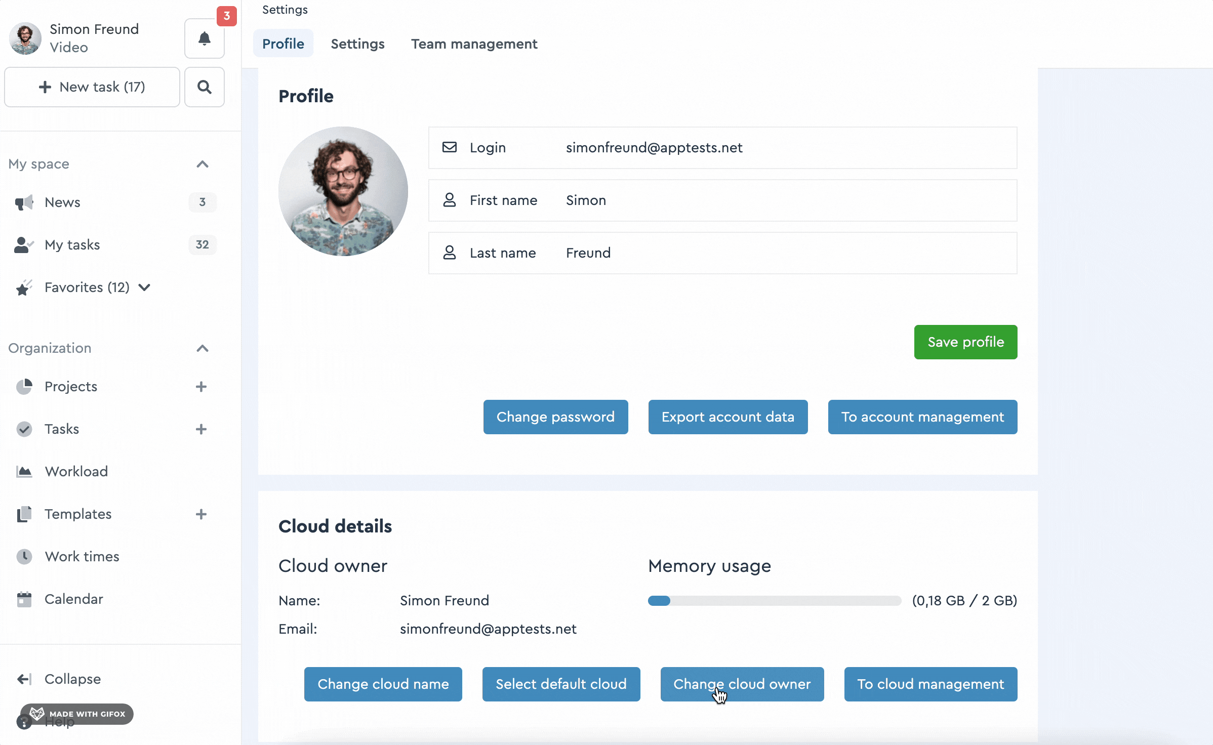 How to change the cloud owner