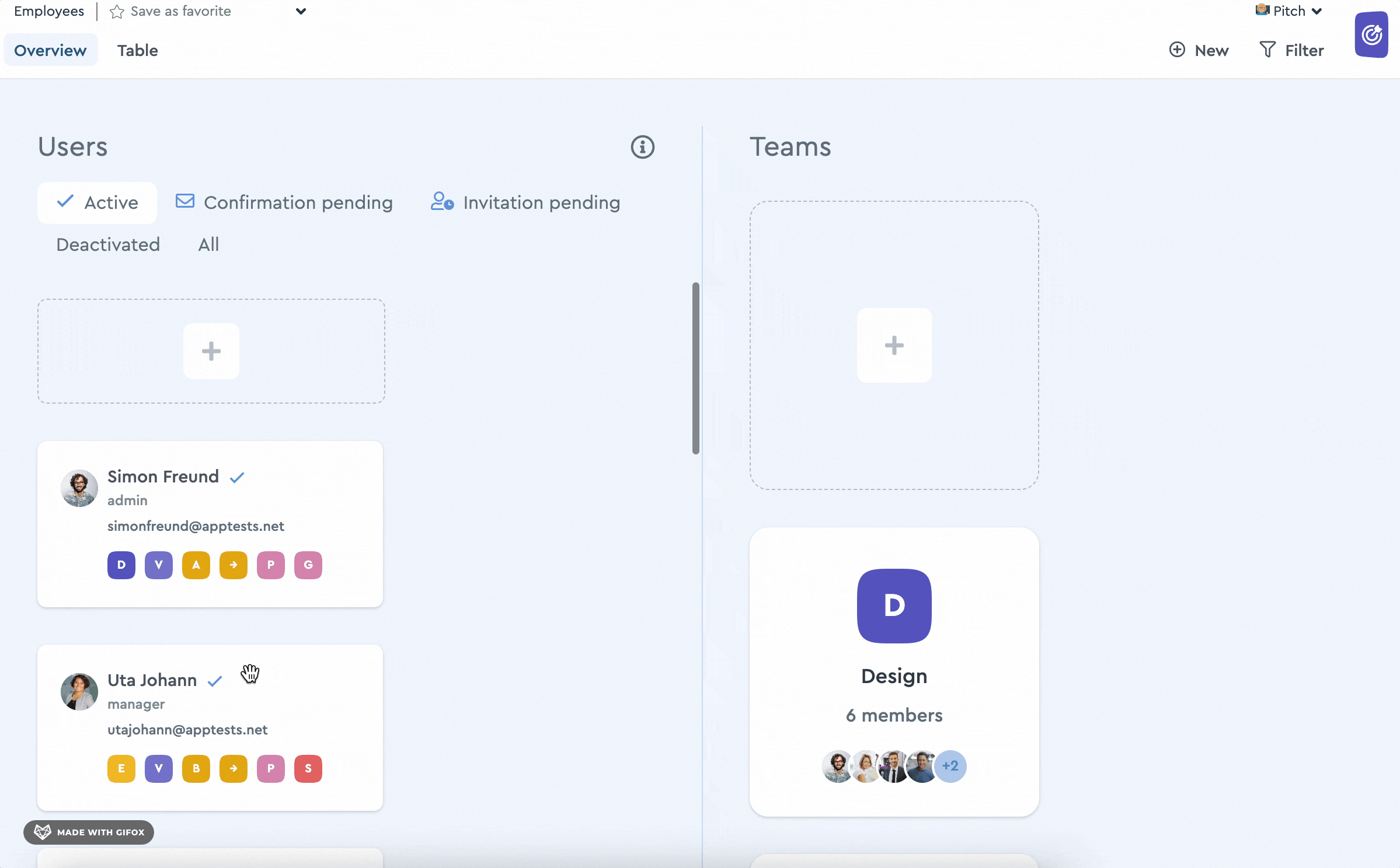 How you deactivate users in factro