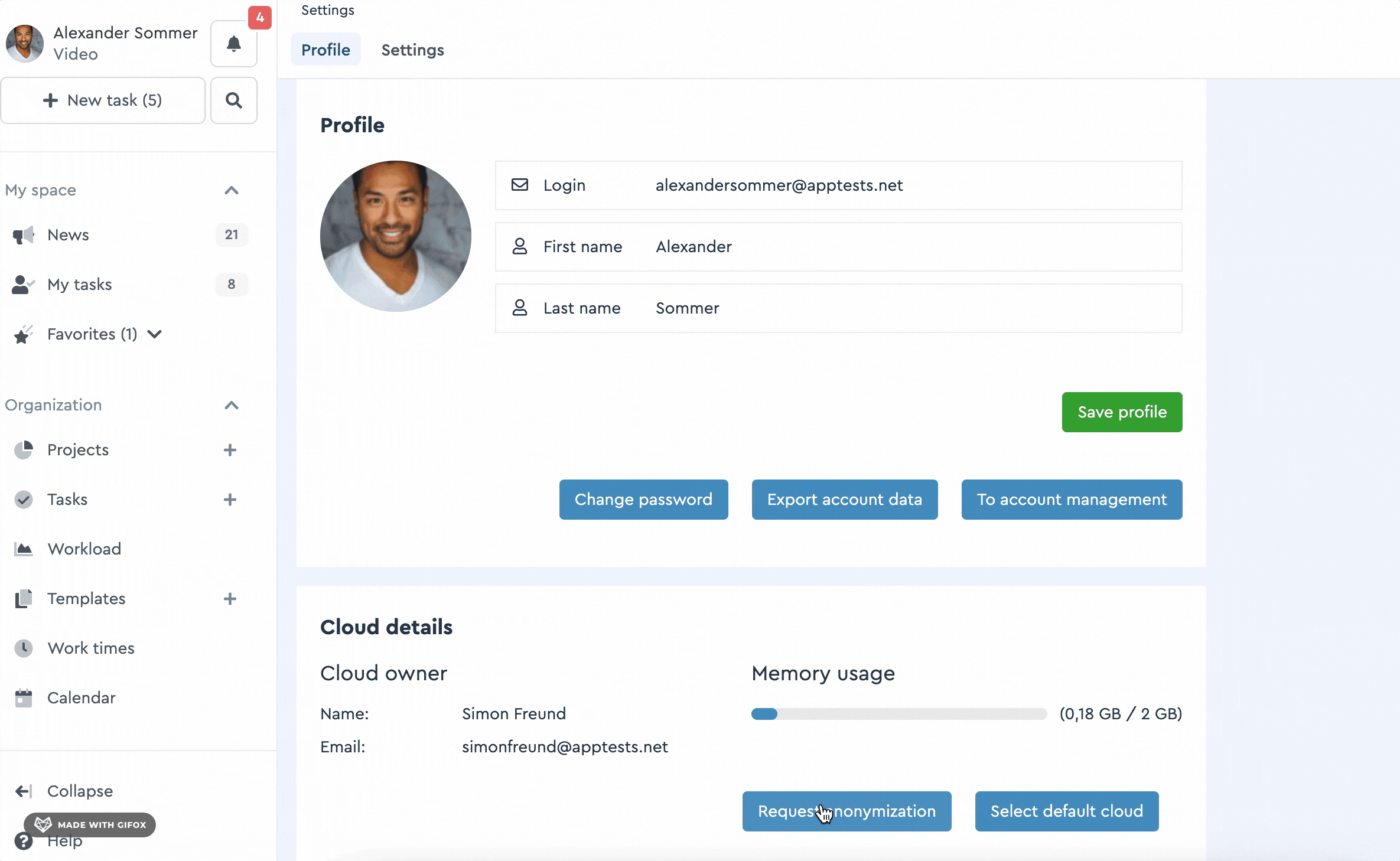 Request anonymization in factro