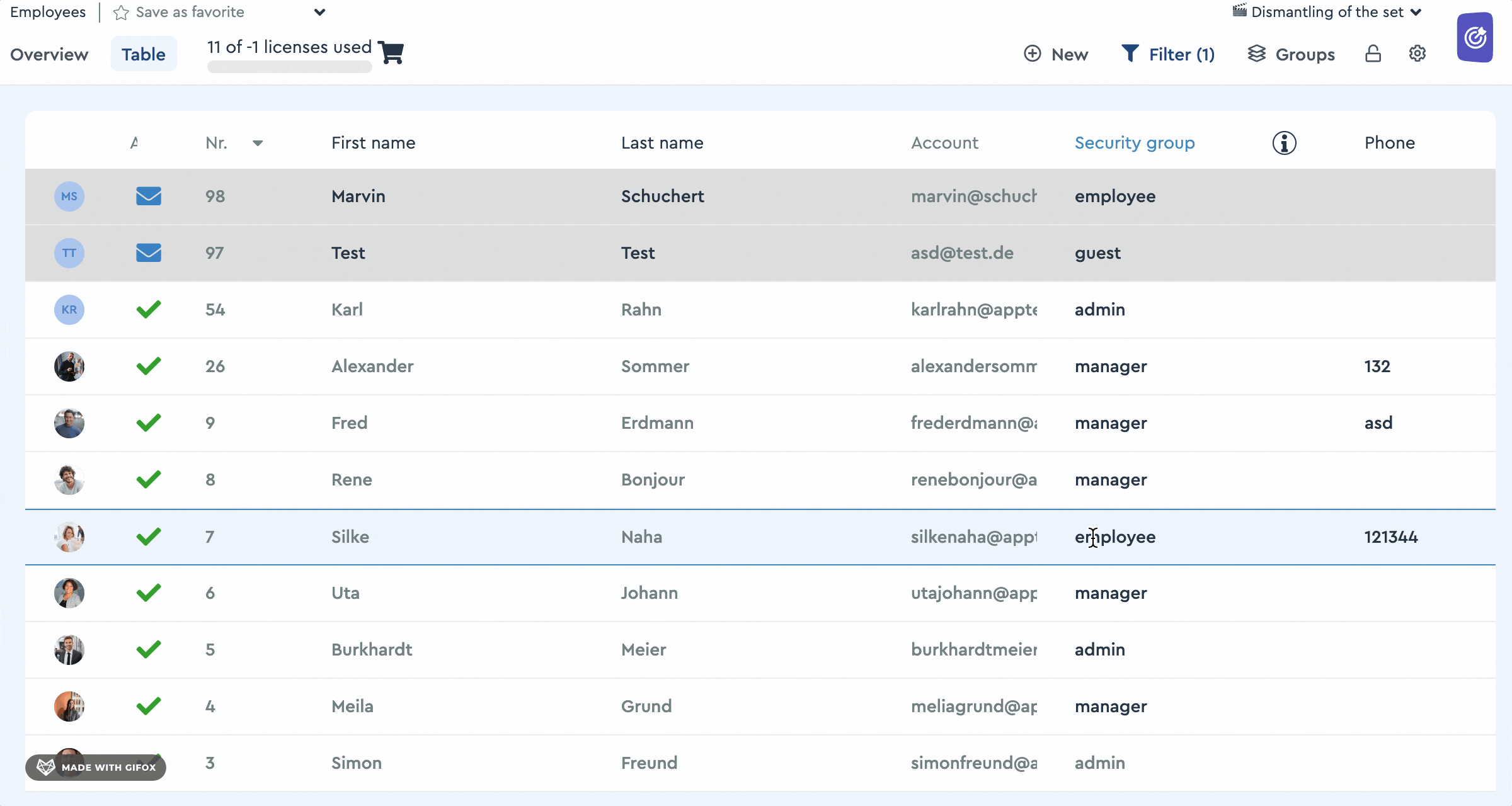 This is how you can replace licensed users in factro
