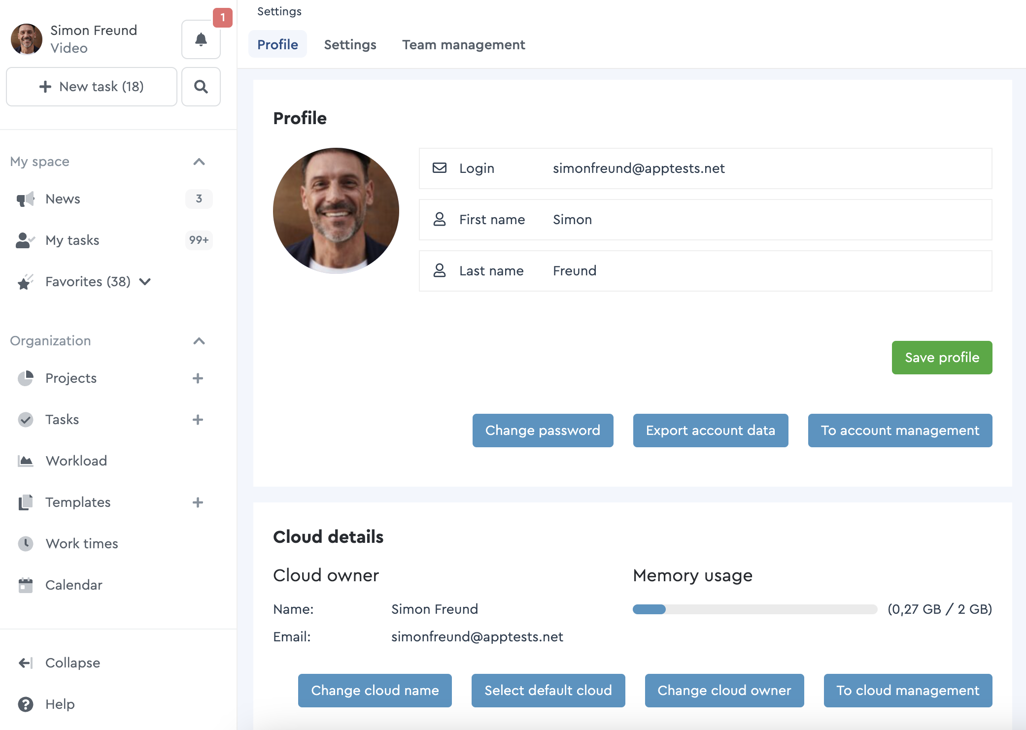 The factro account information