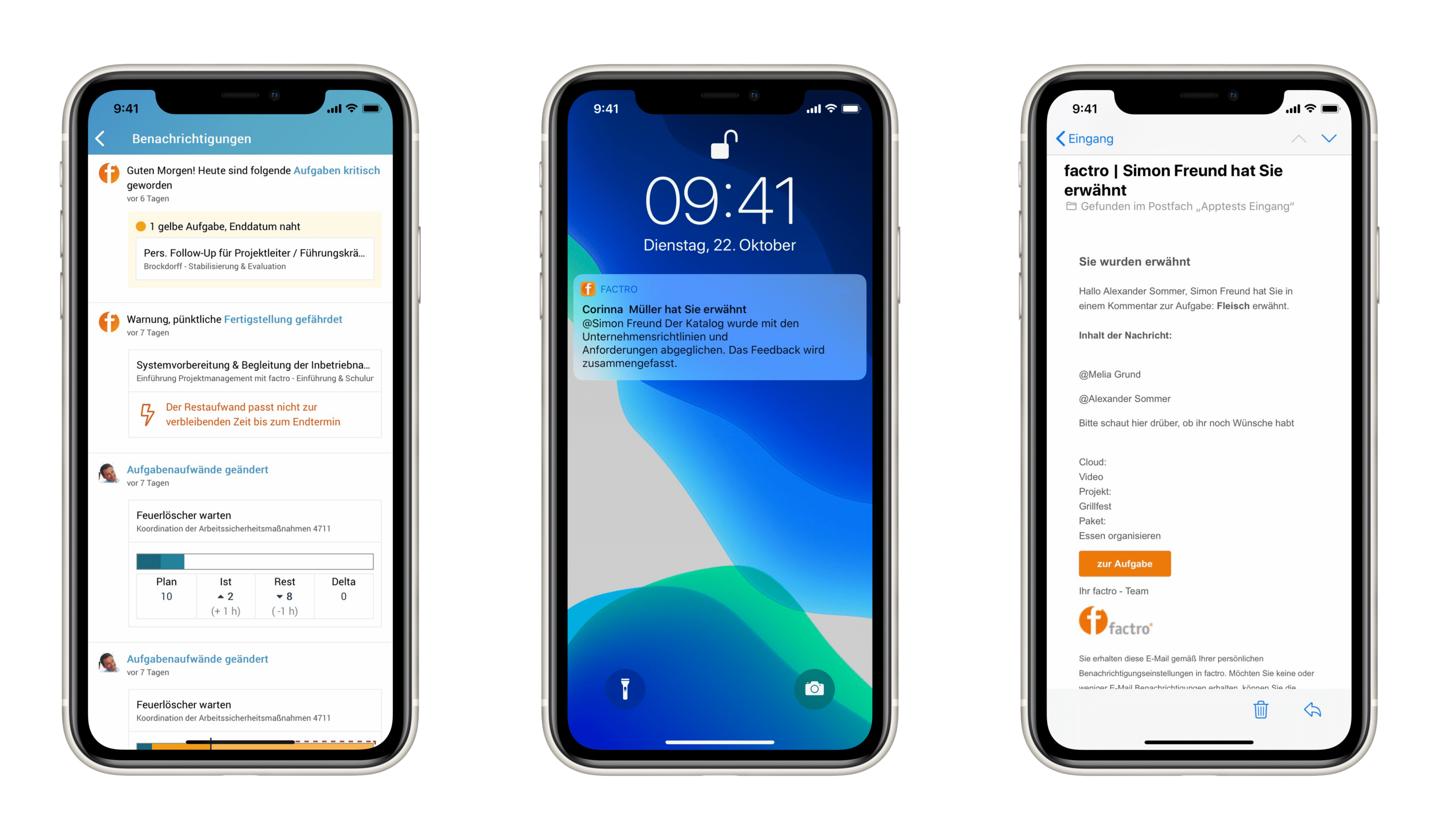 Die drei Benachrichtigungskanäle von factro