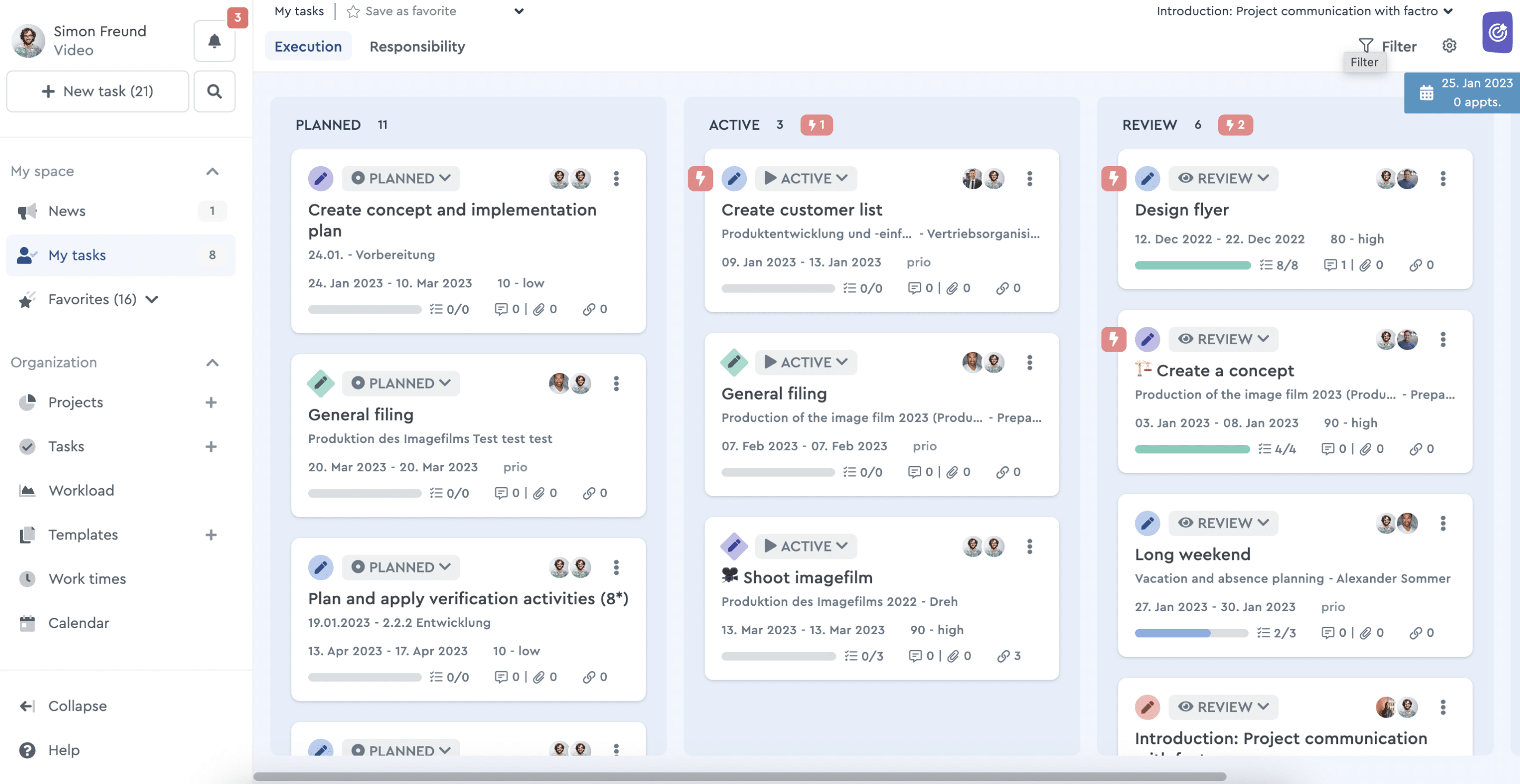 The cross-project Kanban Board