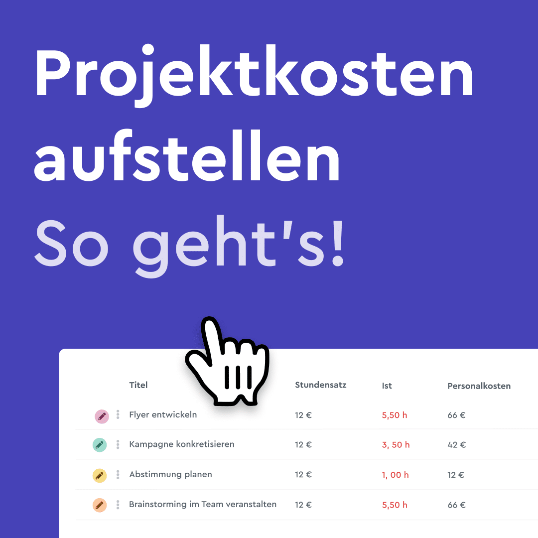 Mit factro kannst Du ganz einfach Projektkosten aufstellen