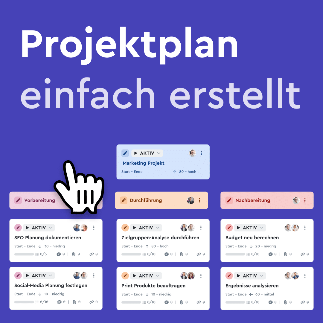 Erstelle schnell und einfach deinen Projektplan