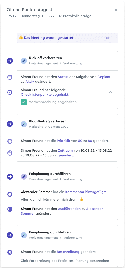 Meetingprotokoll vom Fokus