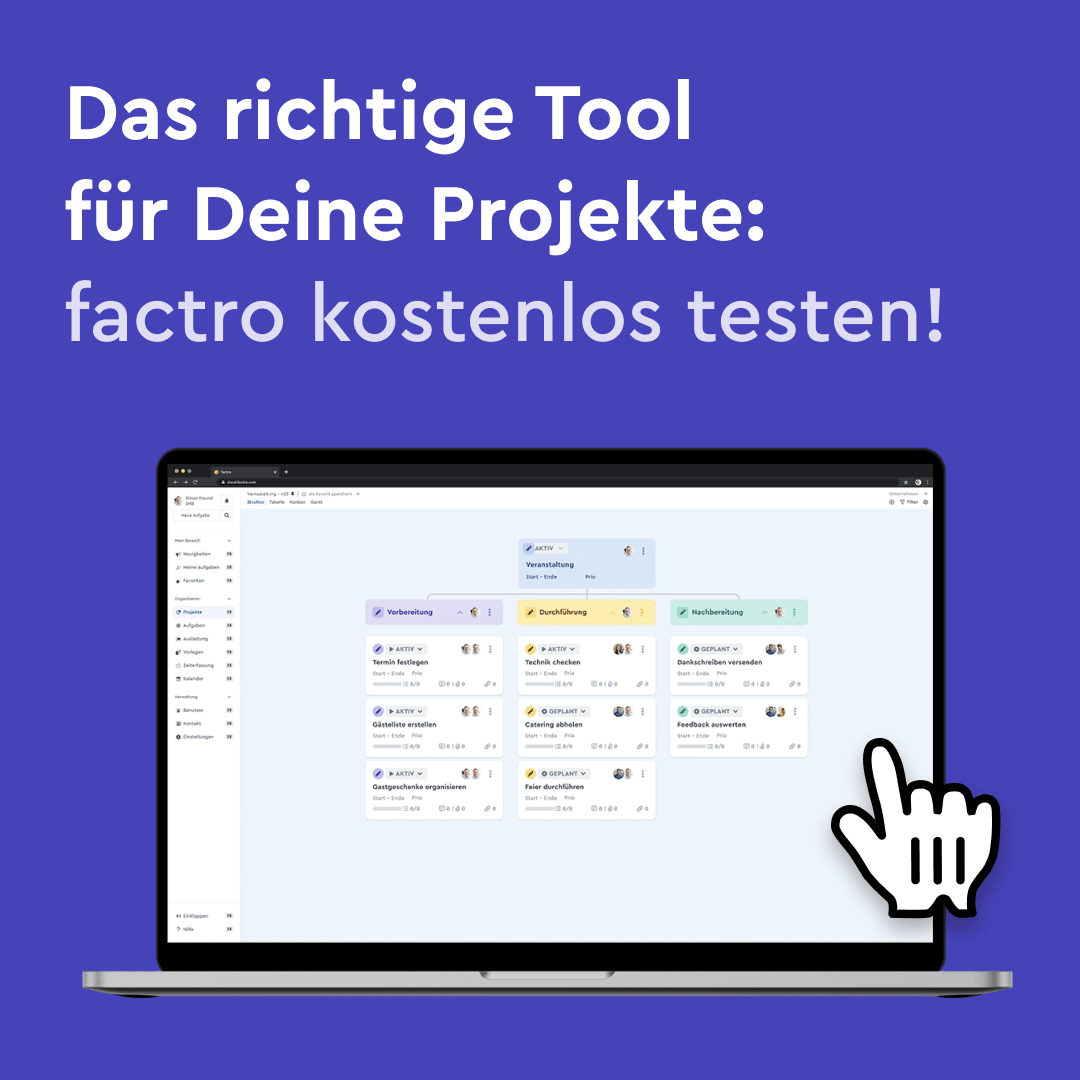 Das richtige Tool für Deine Projekte: factro kostenlos testen!