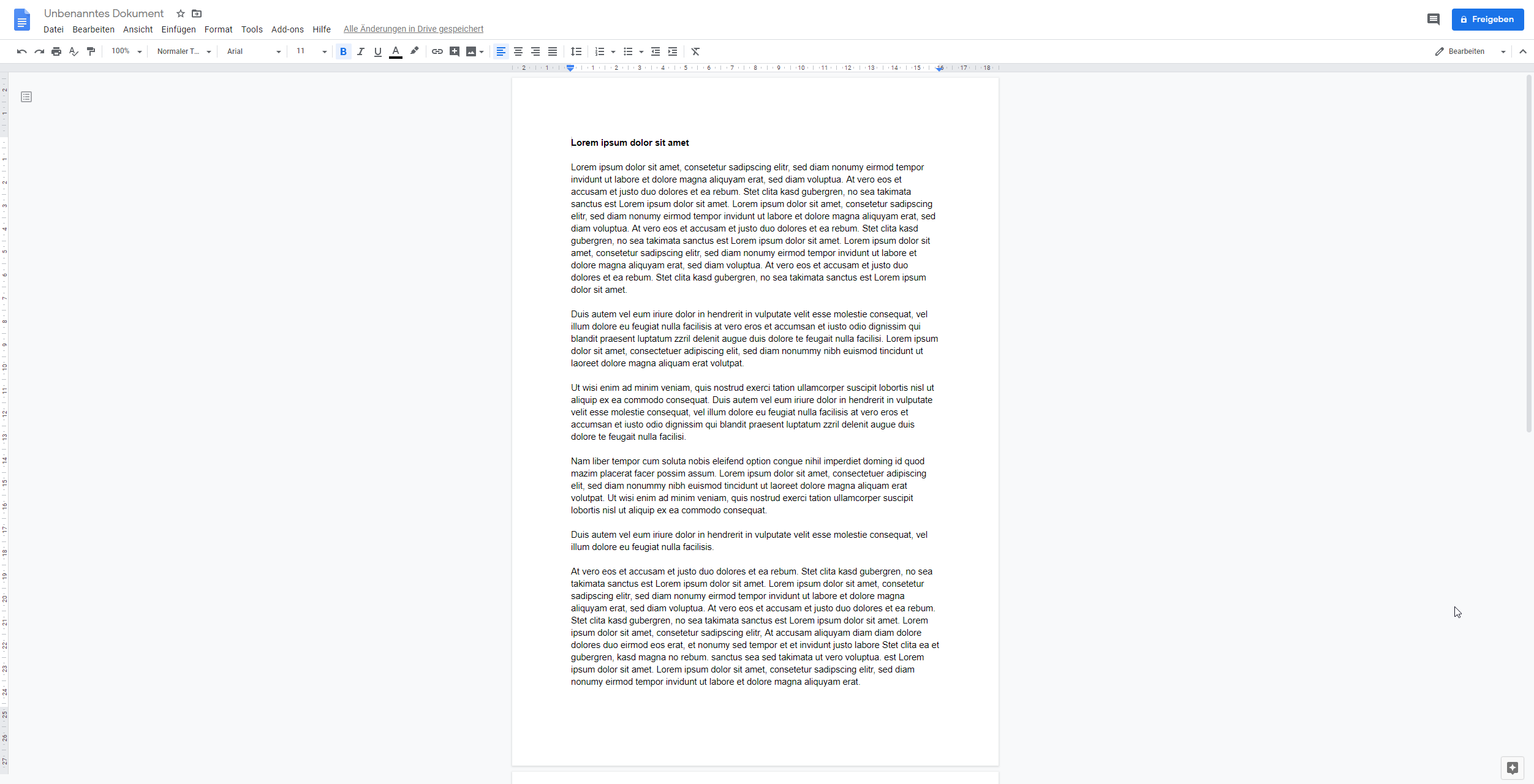 Ein Screenshot von Google Docs