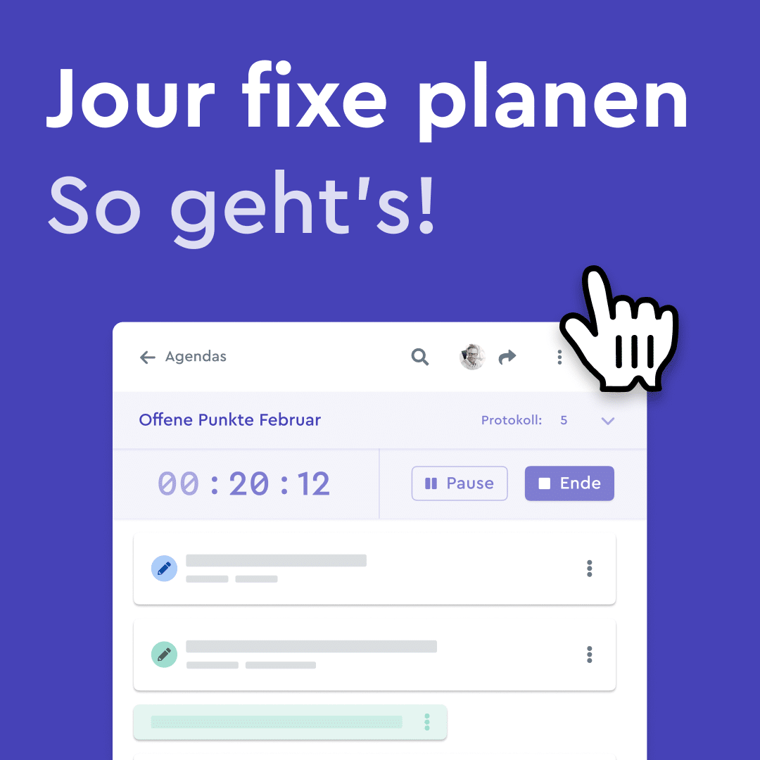 Mehr Übersicht mit Jour Fixe!