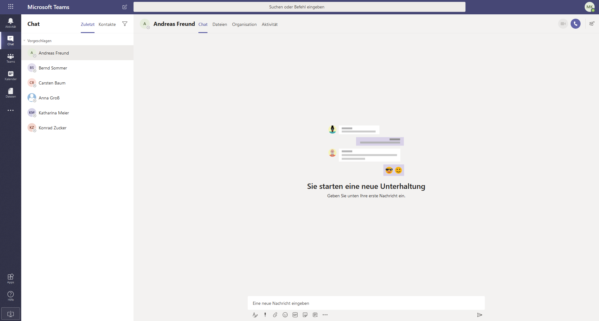 Ein Screenshot des Tools Microsoft Teams