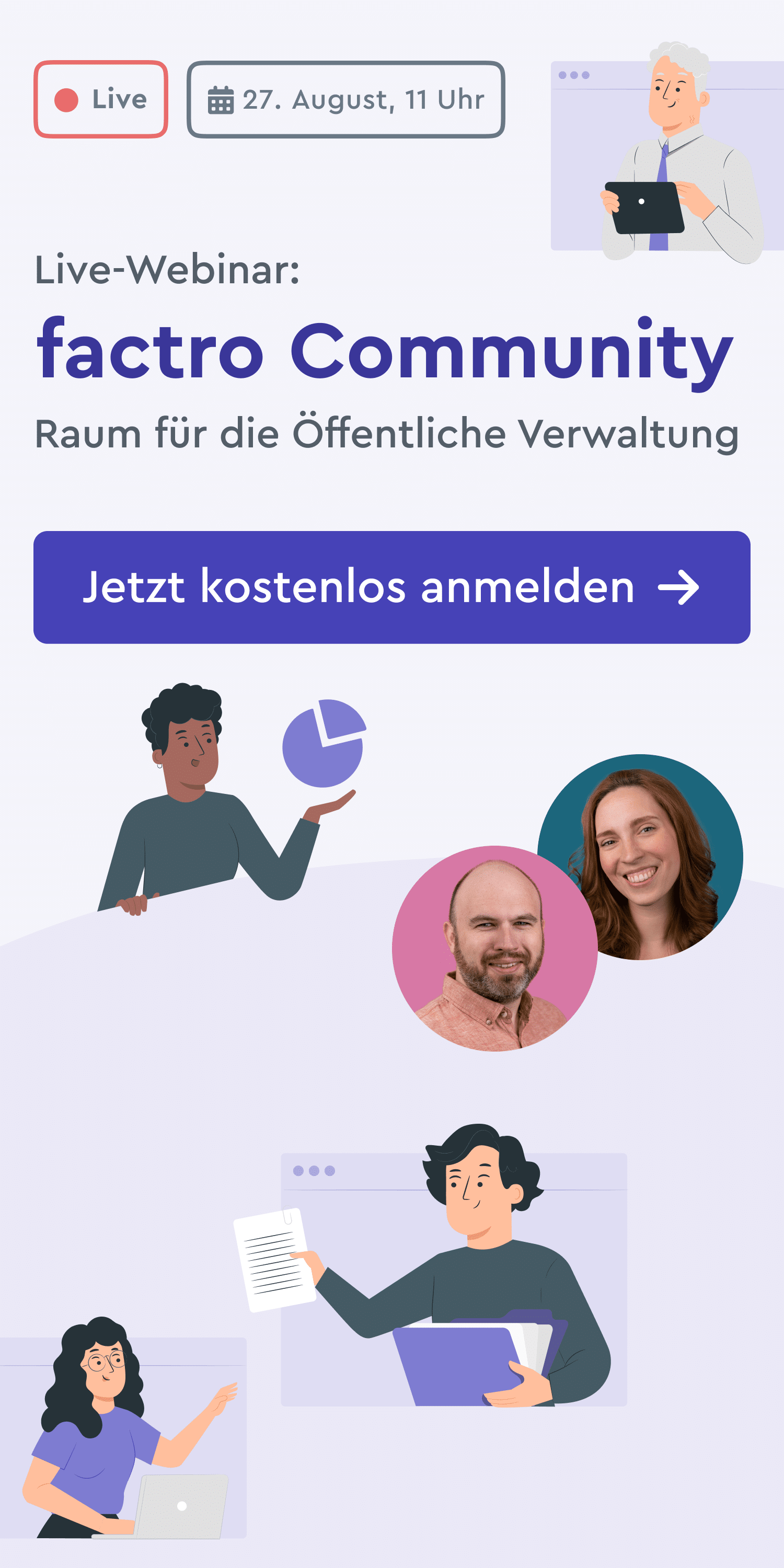 Live-Webinar für die Öffentliche Verwaltung factro Community. Hier klicken!